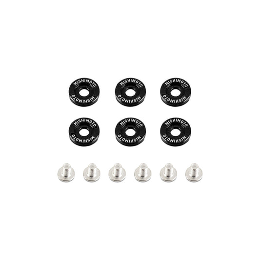 Mishimoto MMFW-LG-6BK Large Fender Washer Kit (6pcs) - Black
