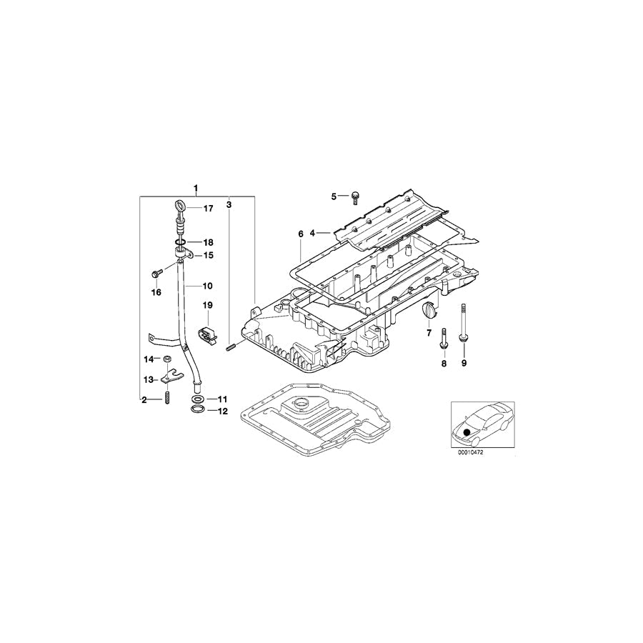 Genuine BMW 11137513374 E39 E38 E34 Oil Pan Upper Part (Inc. 740iL, 740i & 535i)