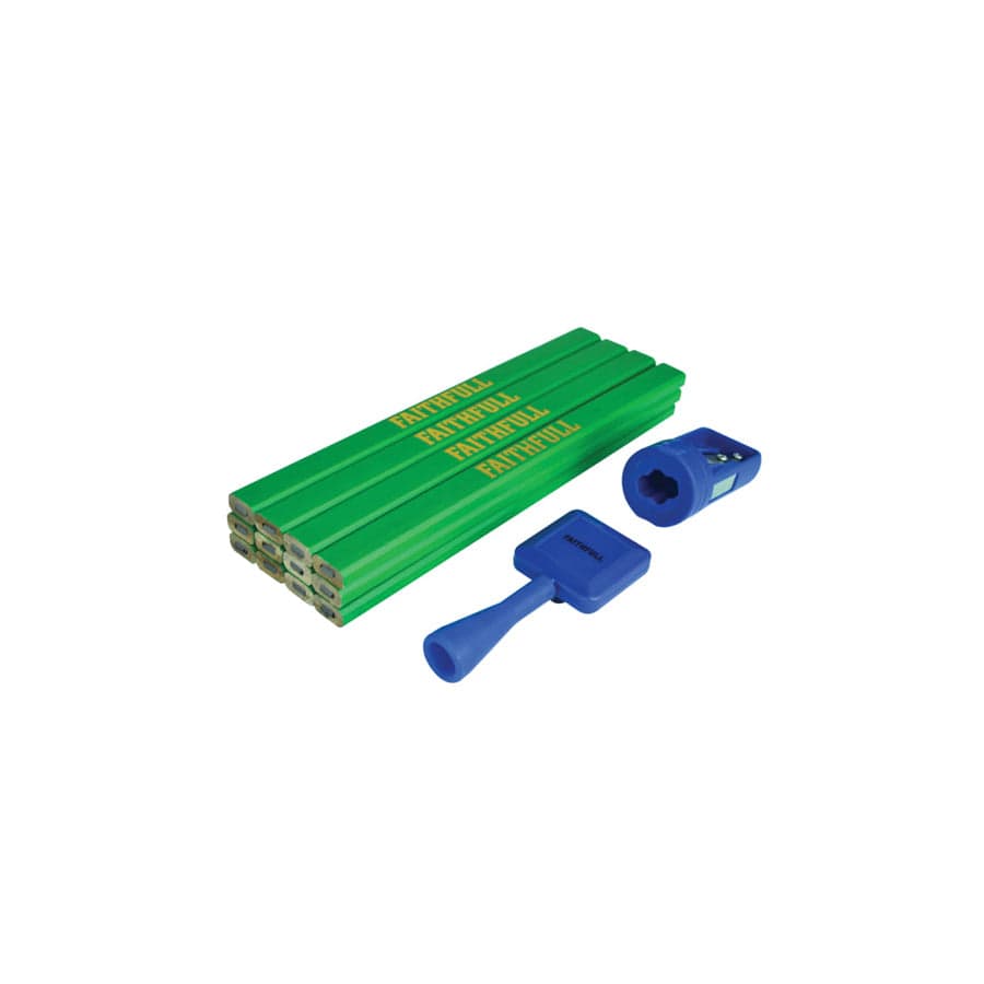 Faithfull FAICPGKIT Carpenter's Pencil Kit Green / Hard (Pack 12)