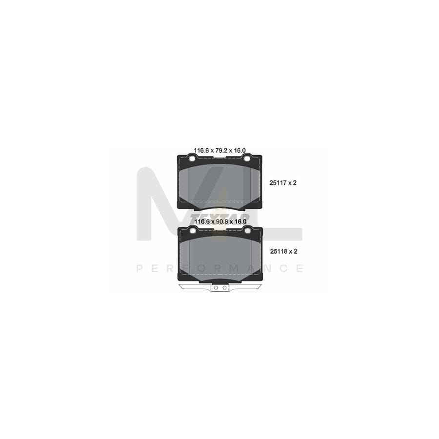 TEXTAR 2511701 Brake pad set with acoustic wear warning