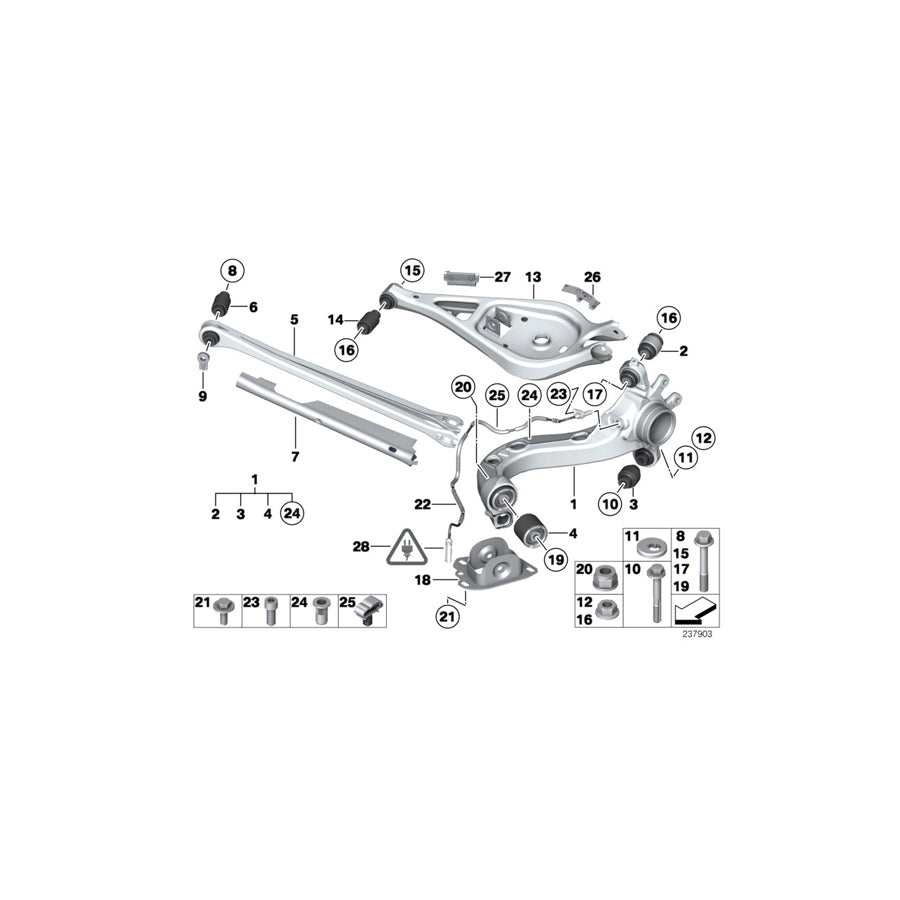 Genuine BMW 33326760390 E89 Collar Screw M12X1,5X80-8.8 (Inc. Z4 30i, Z4 23i & Z4 28i)