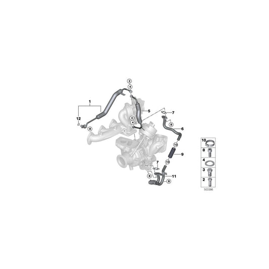 Genuine BMW 11428586485 G32 G02 G20 Oil Pipe (Inc. X3 20dX, 520dX & 520d)