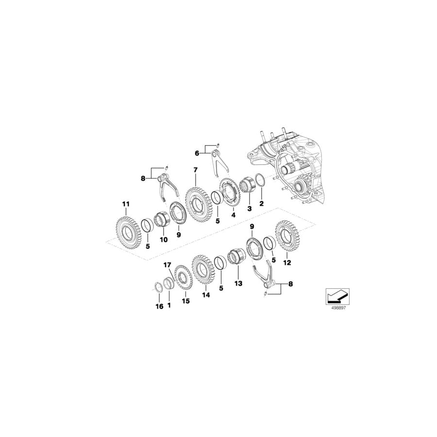 Genuine BMW 23008419514 Gear Set OUTPUT 17/38 (Inc. M6 GT3)