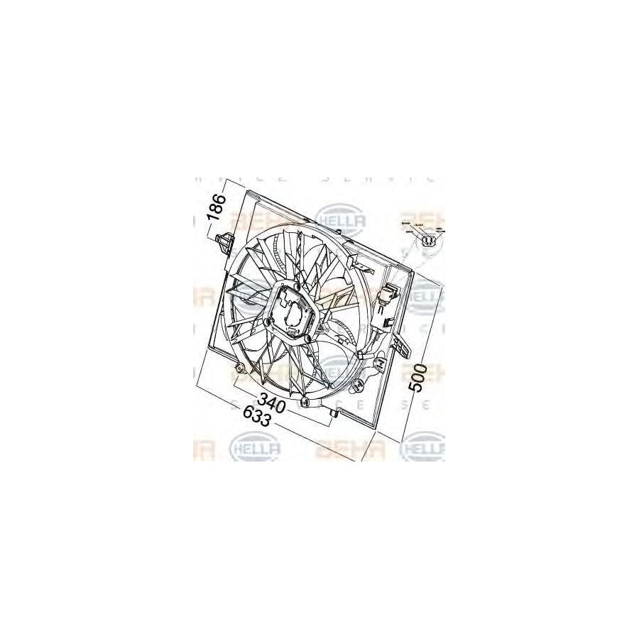 Hella 8EW 351 041-271 Fan, Radiator