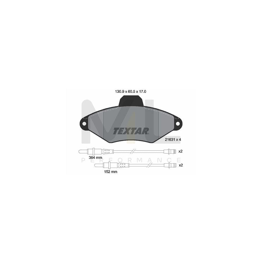 TEXTAR 2163102 Brake pad set for CITRO?N XANTIA incl. wear warning contact