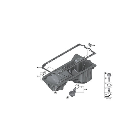 Genuine BMW 11137559857 E60 Oil Pan (Inc. 535i)