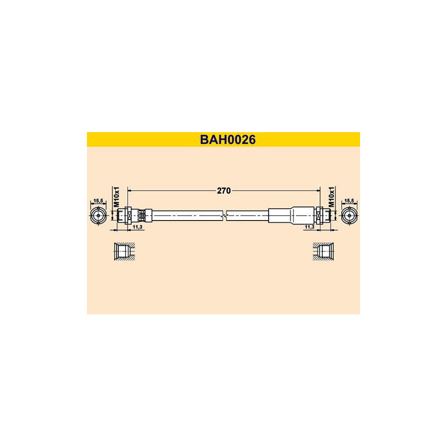 Barum Bah0026 Brake Hose