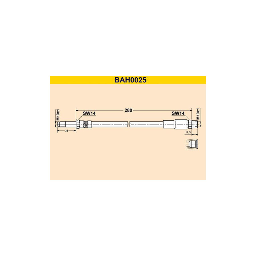 Barum Bah0025 Brake Hose for BMW 5 Series