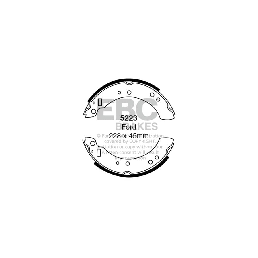 EBC 5223 Ford Ginetta Westfield Rear Brake Shoes - Girling/TRW Caliper 1 | ML Performance UK Car Parts