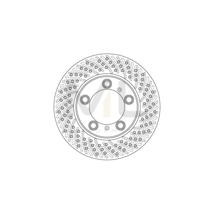 TRW DF6483S Brake Disc Perforated / Vented, Painted
