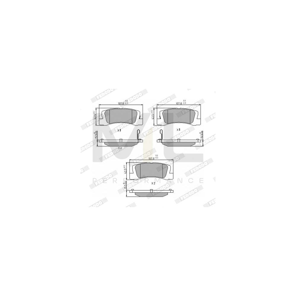 Ferodo Premier Eco Friction FDB848 Brake Pad Set With Acoustic Wear Warning, Without Accessories
