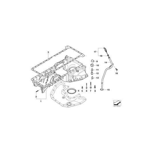 Genuine BMW 11137574531 E65 E66 Oil Pan Upper Part (Inc. 760i & 760Li)