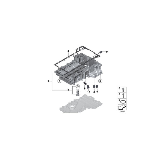Genuine BMW 11137621072 E72 F15 E70 Oil Pan Upper Part (Inc. X6 M, X5 50iX 4.0 & X6 50iX 4.0)