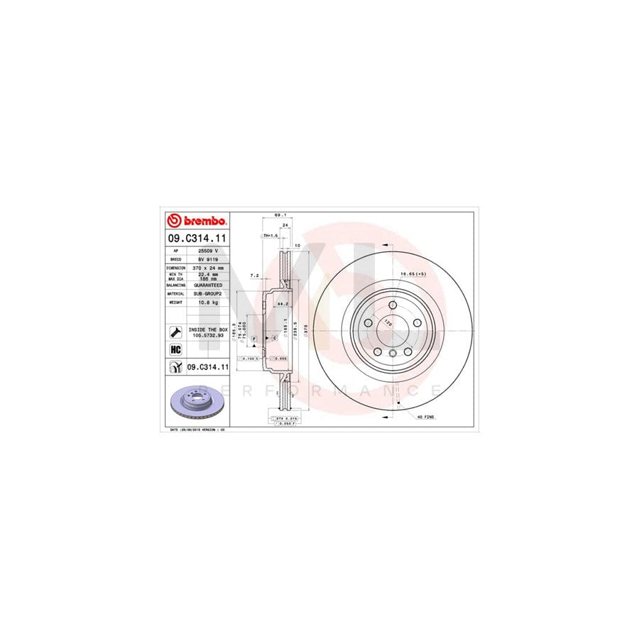 brembo-coated-disc-line-09-c314-11-brake-disc-internally-vented-coated-high-carbon-with-bolts-screws