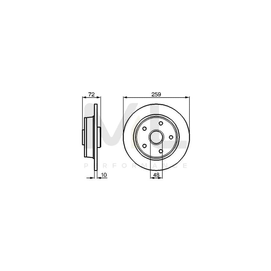 BOSCH 0 986 478 440 Brake Disc for MAZDA 626 III Estate (GV) Solid, Oiled | ML Performance Car Parts
