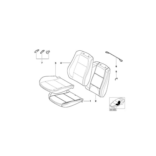 Genuine BMW 52107008149 E53 Seat Cover Leather HELLBEIGE (Inc. X5 4.4i, X5 3.0d & X5 3.0i)