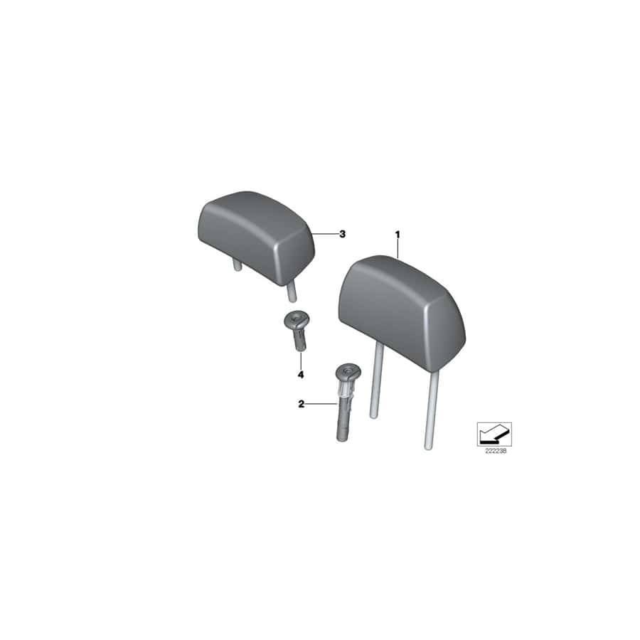 Genuine BMW 52207256539 F25 Headrest Leather OYSTER (Inc. X3)