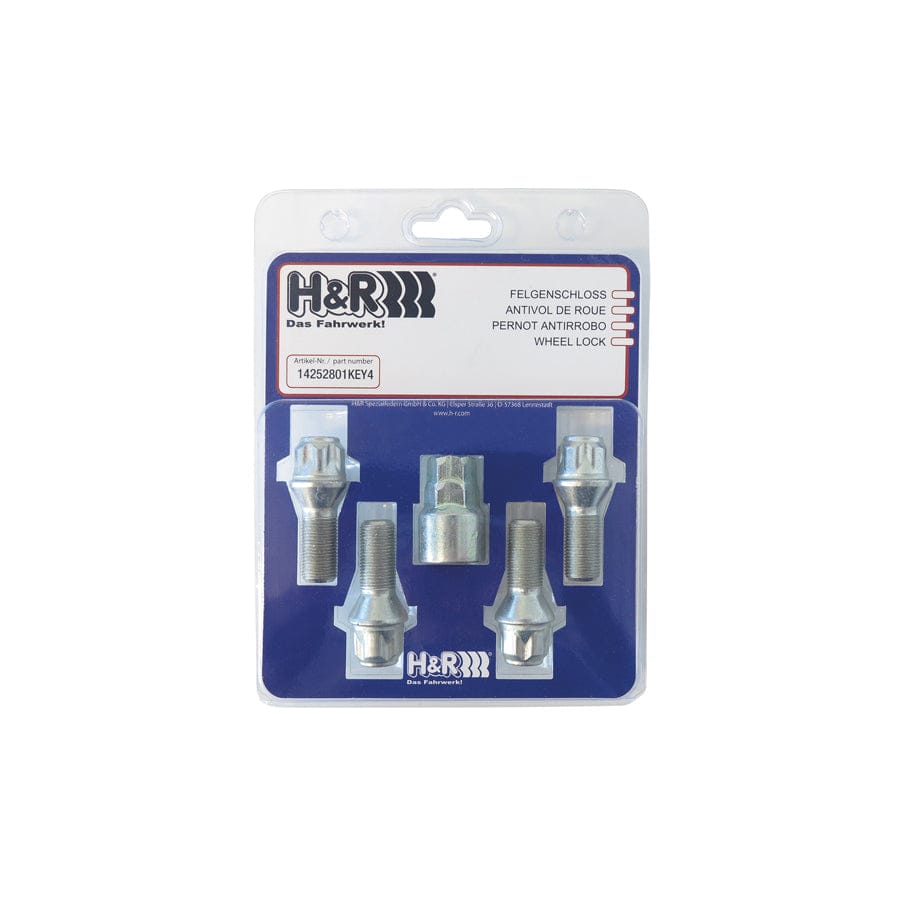 H&R 1454502KEY4 Wheel-Lock set M14 with movable round head R14mm | ML Performance UK Car Parts