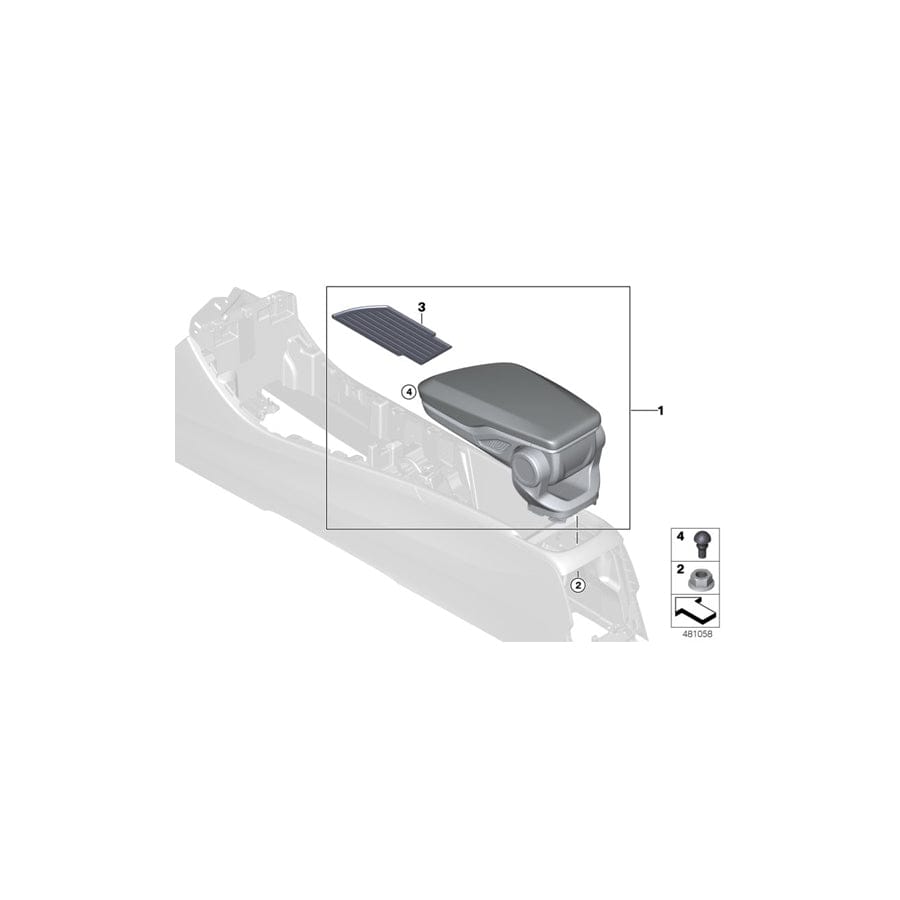 Genuine BMW 51166991546 F39 Center Armrest With Decor Seam MAGMAROT (Inc. X2 20dX, X2 20iX & X2 M35iX)