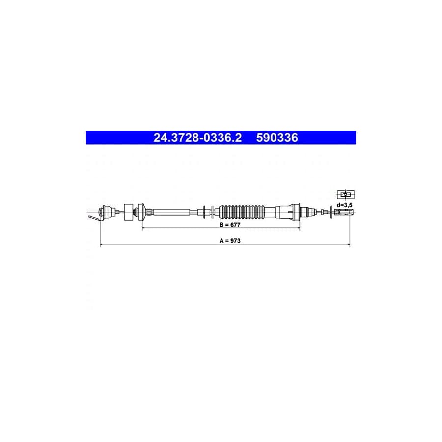 ATE 24.3728-0336.2 Clutch Cable