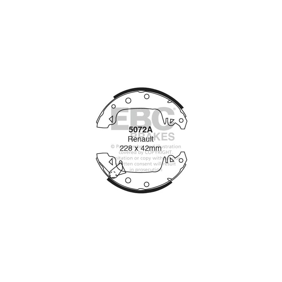 EBC 5072A Dacia Renault Rear Brake Shoes 1 | ML Performance UK Car Parts