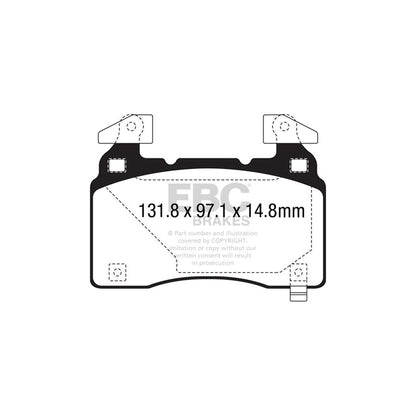 EBC DP43028R Cadillac Chevrolet Opel Tesla Yellowstuff Front Brake Pads - Brembo Caliper 2 | ML Performance UK Car Parts
