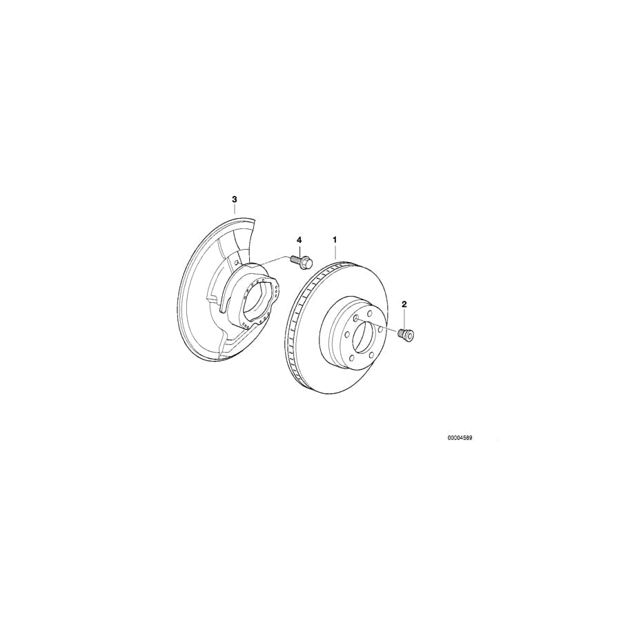 Genuine BMW 34116757754 E38 Brake Disc, Ventilated 334X32 (Inc. 740iLP & 750iLS)