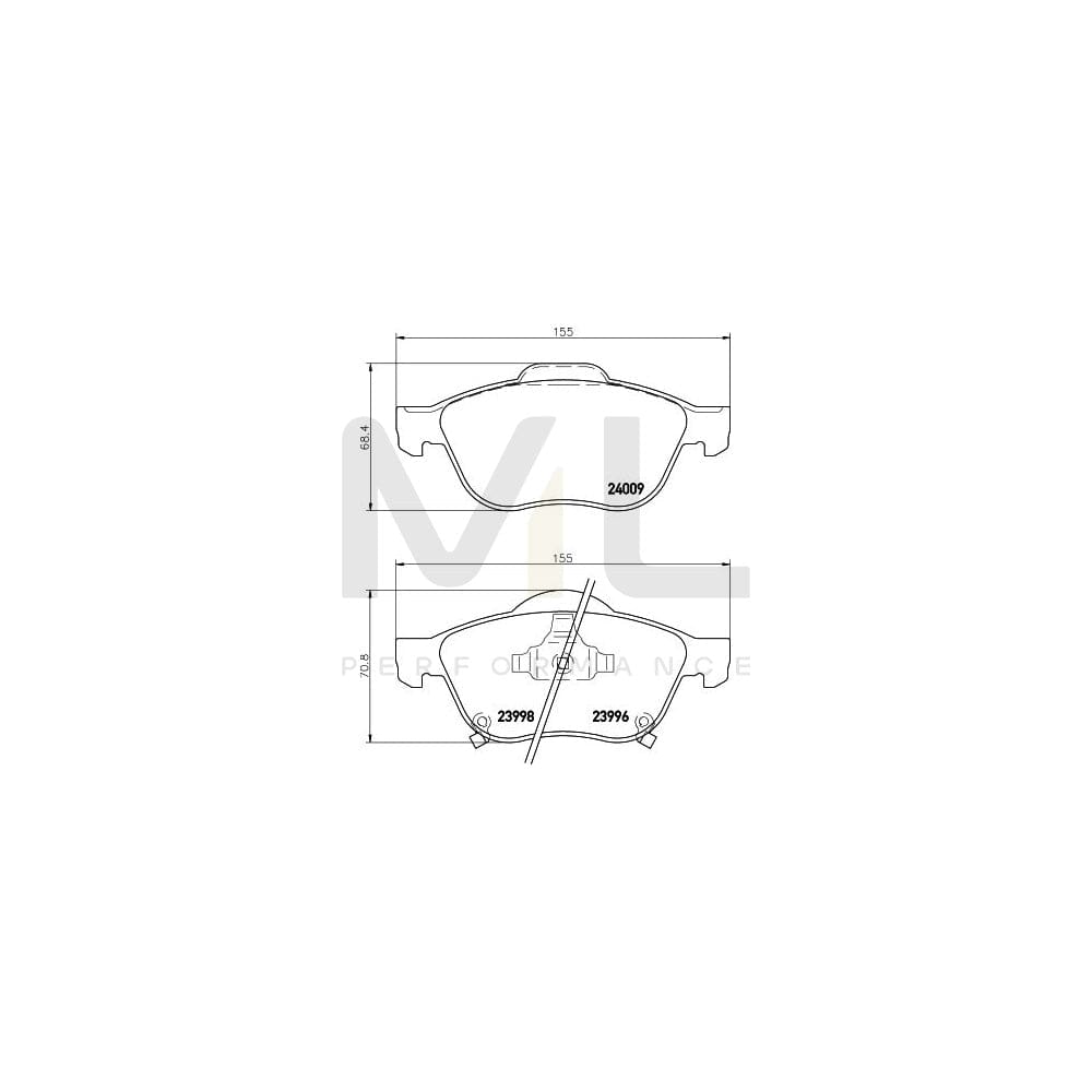Hella 8DB 355 011-041 Brake Pad Set For Toyota Avensis With Acoustic Wear Warning | ML Performance Car Parts