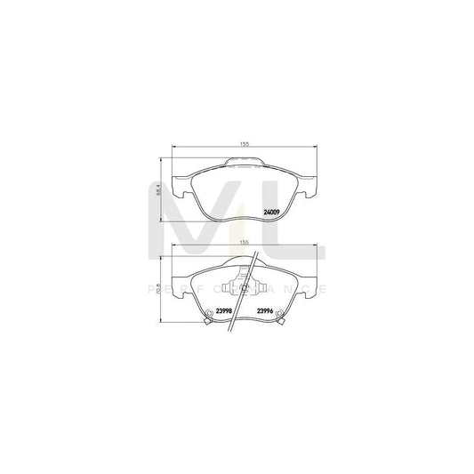Hella 8DB 355 011-041 Brake Pad Set For Toyota Avensis With Acoustic Wear Warning | ML Performance Car Parts