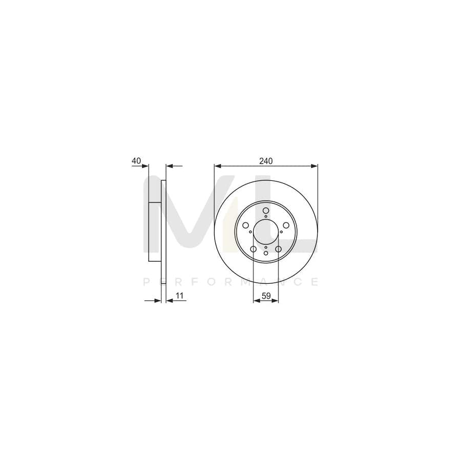 BOSCH 0 986 478 444 Brake Disc Solid, Oiled, with bolts/screws | ML Performance Car Parts