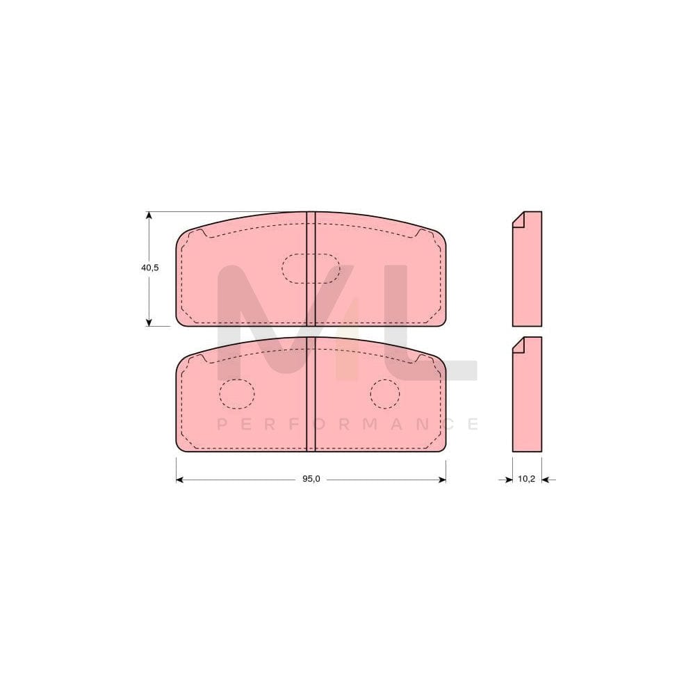 TRW Gdb109 Brake Pad Set Not Prepared For Wear Indicator