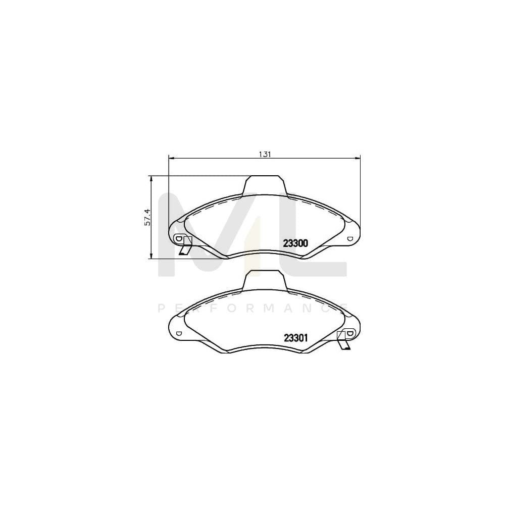 Hella 8DB 355 019-291 Brake Pad Set For Ford Escort Not Prepared For Wear Indicator | ML Performance Car Parts