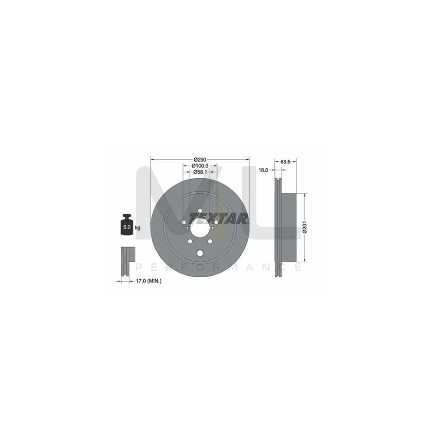 TEXTAR PRO 92270903 Brake Disc Internally Vented, Coated, without wheel hub, without wheel studs  - 1 piece