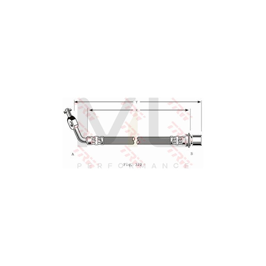 TRW PHD292 Brake Hose for TOYOTA HIACE 374mm, M10x1