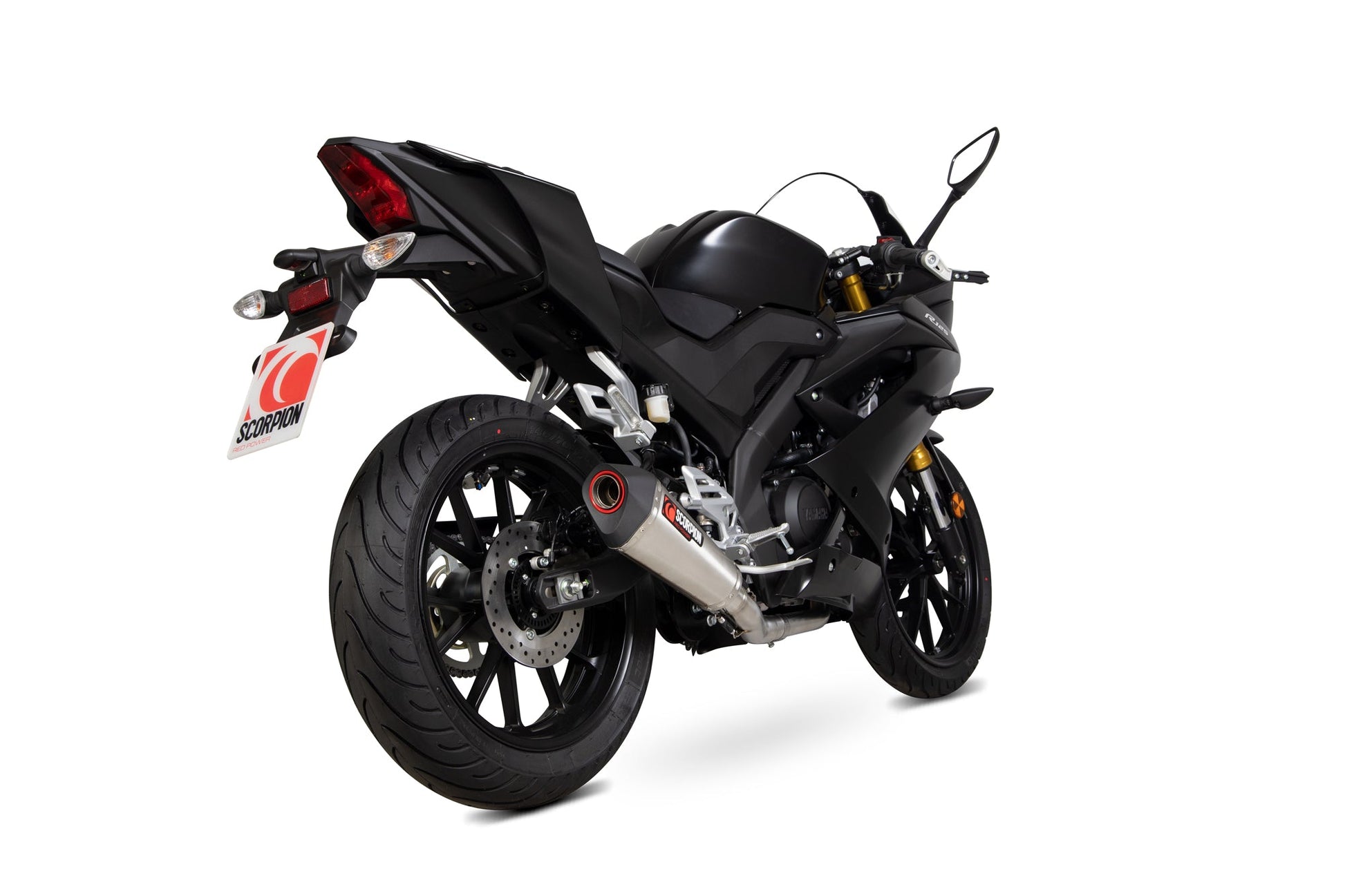 Scorpion RYA113SYSSEO Yamaha YZF-R125 Serket Taper Full System - Brushed Stainless Steel Sleeve | ML Performance UK UK