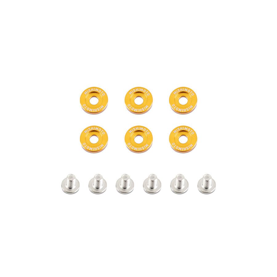 Mishimoto MMFW-SM-6GD Small Fender Washer Kit (6pcs) - Gold