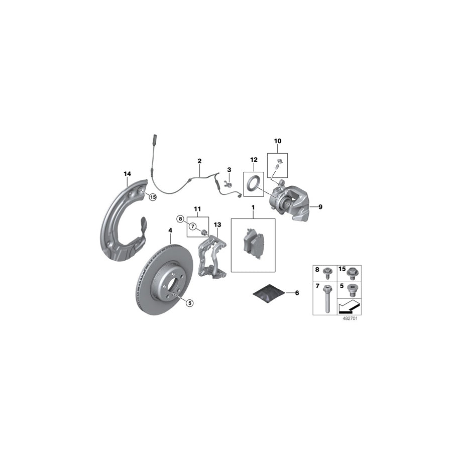 Genuine BMW 34106882260 G20 G02 G01 Calliper Carrier Right (Inc. X4 20iX, X4 30iX & X3 20i 1.6)