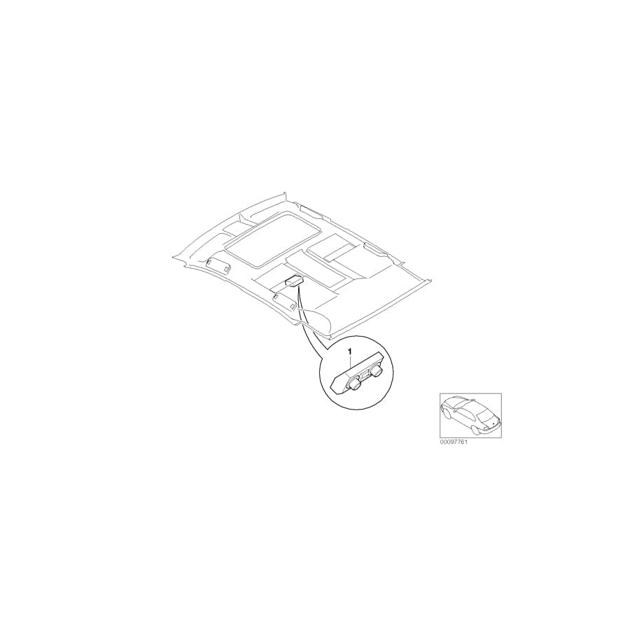 Genuine BMW 64116944044 E66 E67 Control, Rear Air Condition.Control Left (Inc. 730Li, 760Li & 745Li)