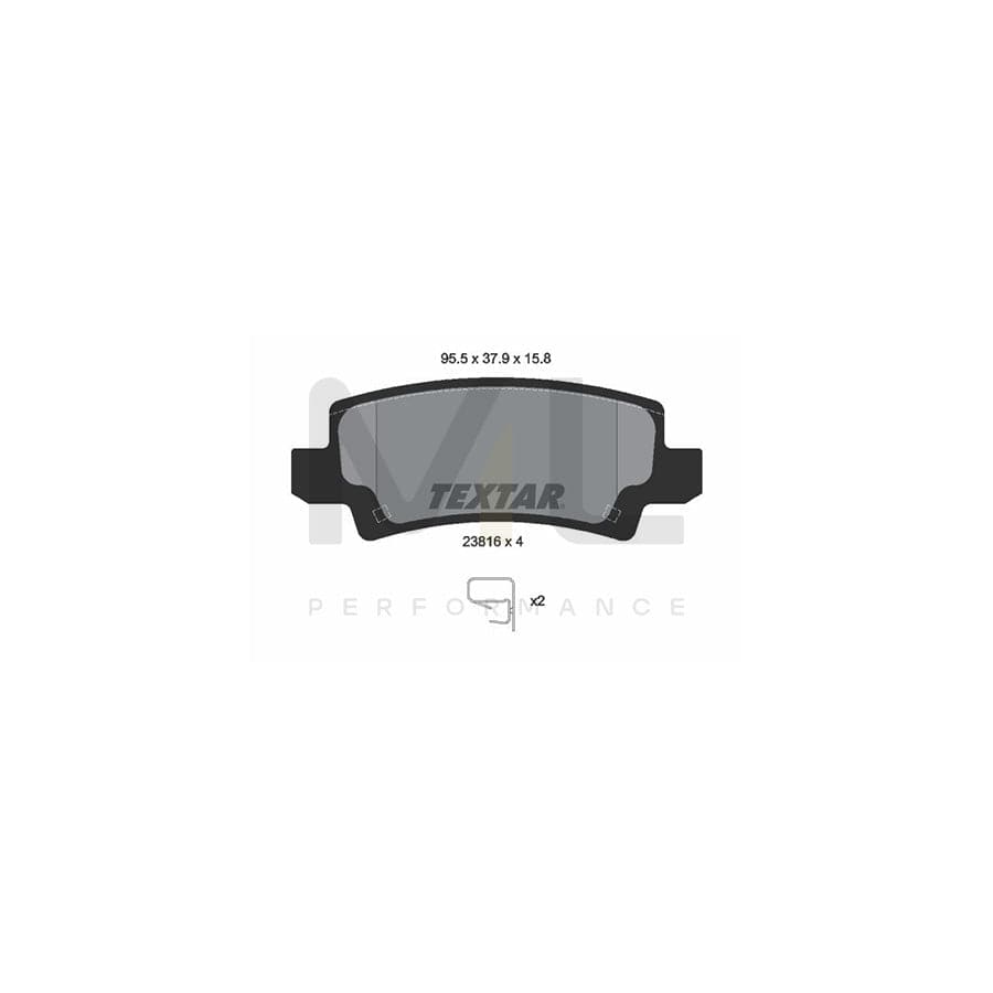 TEXTAR 2381601 Brake pad set for TOYOTA COROLLA with acoustic wear warning
