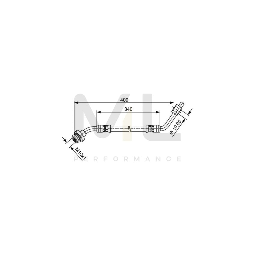 BOSCH 1 987 481 491 Brake Hose for NISSAN Terrano II Off-Road (R20) 340mm, M10x1 | ML Performance Car Parts