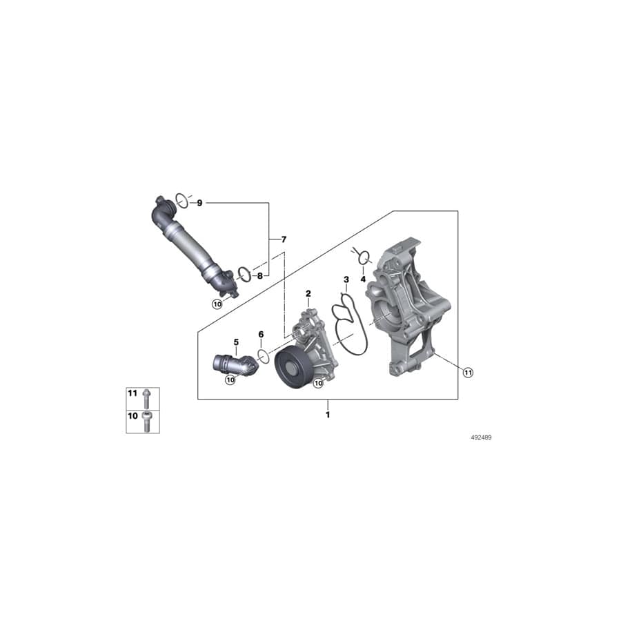 Genuine BMW 11538650983 G06 G21 G16 Line From Coolant Pump-Cylinder Head (Inc. 745LeX, 640iX & 745Le)