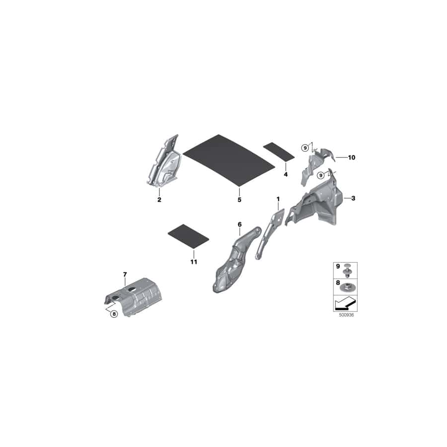Genuine BMW 51487423256 F39 Noise Insulation, Whlhousing, Trunk, Ri (Inc. X2 20iX, X2 18dX & X2 25dX)