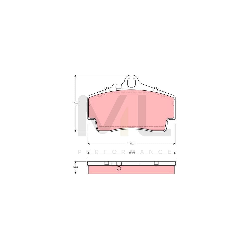 TRW Gdb1395 Brake Pad Set Prepared For Wear Indicator