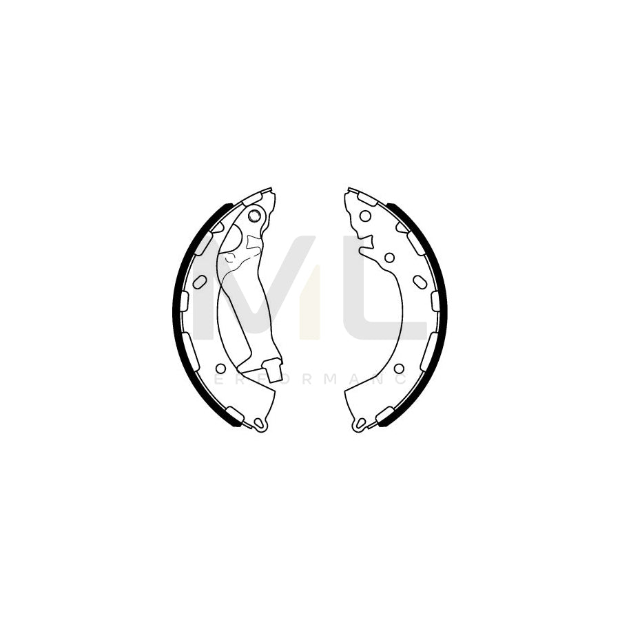 HELLA 8DB 355 000-401 Brake Shoe Set with handbrake lever | ML Performance Car Parts