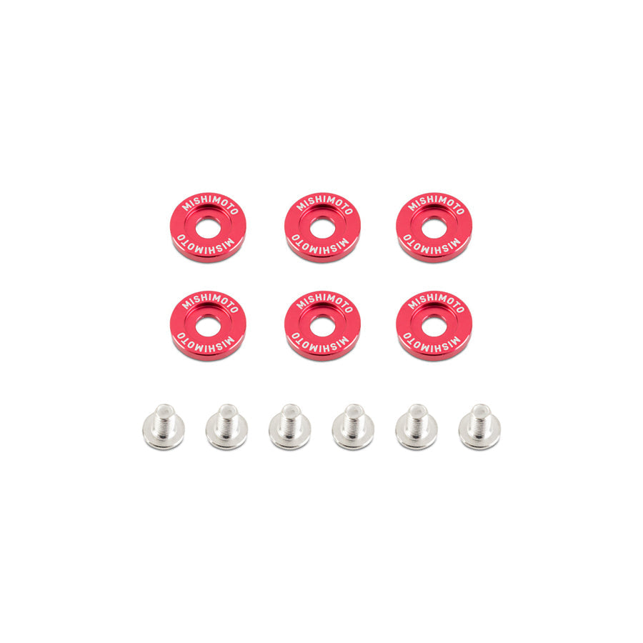 Mishimoto MMFW-LG-6RD Large Fender Washer Kit (6pcs) - Red