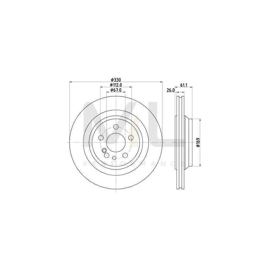 HELLA PRO 8DD 355 123-081 Brake Disc suitable for MERCEDES-BENZ S-Class Internally Vented, Coated, without wheel hub, without wheel studs | ML Performance Car Parts