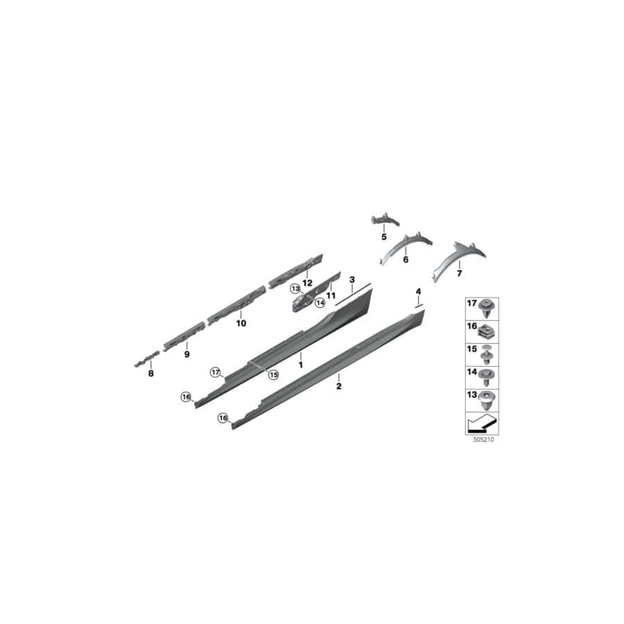 Genuine BMW 51778074847 F91 F92 Wheel Arch Trim, Rear Left -M- (Inc. M8)
