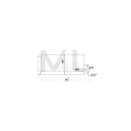 MAHLE ORIGINAL AC 890 000S Air conditioning condenser for VOLVO XC90 II (256) with dryer | ML Performance Car Parts