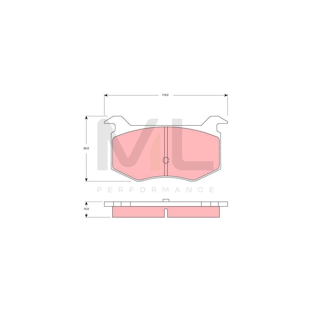 TRW Gdb1256 Brake Pad Set Not Prepared For Wear Indicator