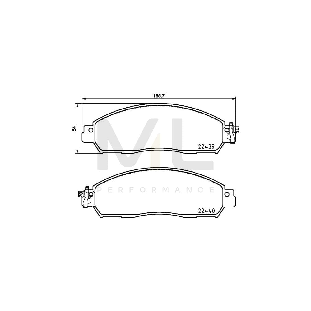 Hella 8DB 355 032-071 Brake Pad Set Incl. Wear Warning Contact | ML Performance Car Parts